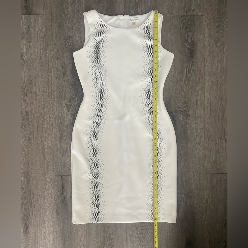 Calvin Klein White Dress with Silver Accents - Picture 5 of 9